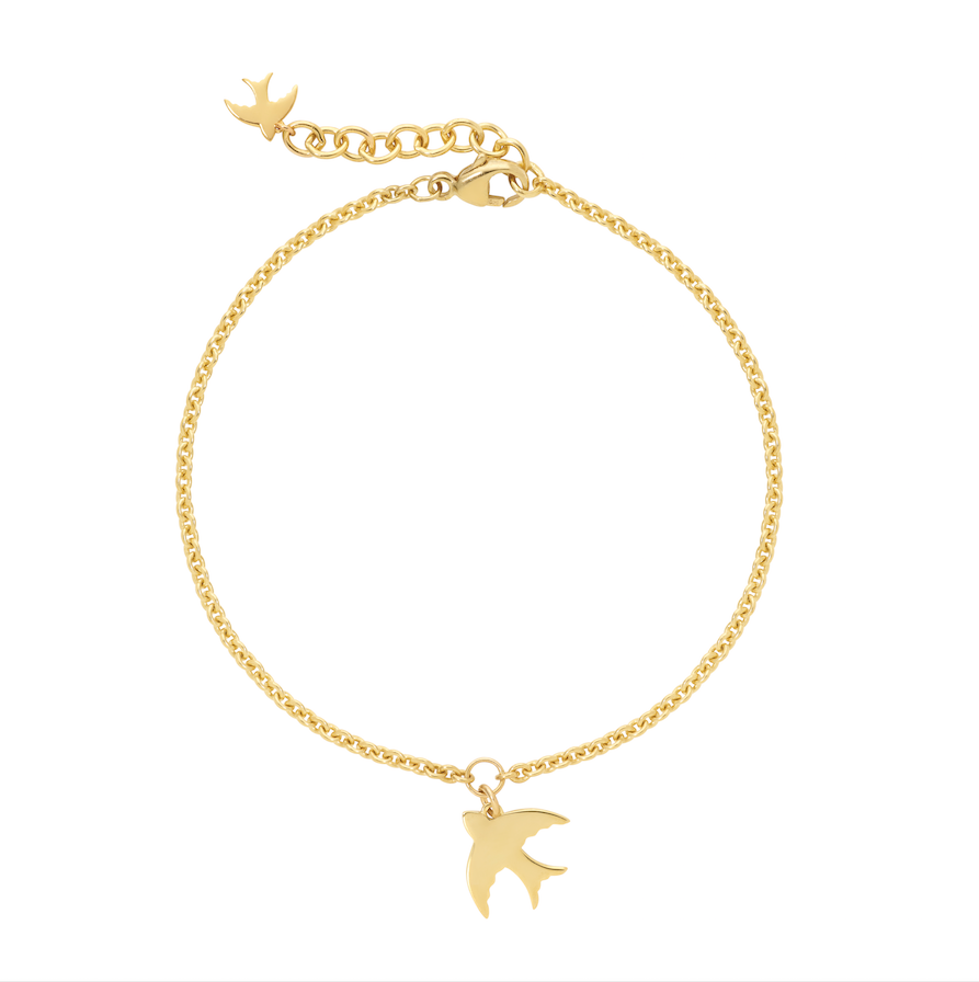Schwalbenarmband Gelbgold