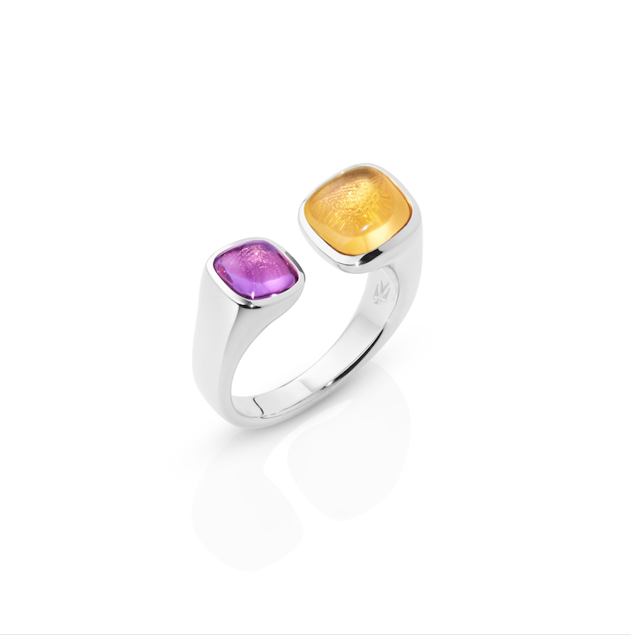 Anna Grace (Amethyst and Citrine) White Gold