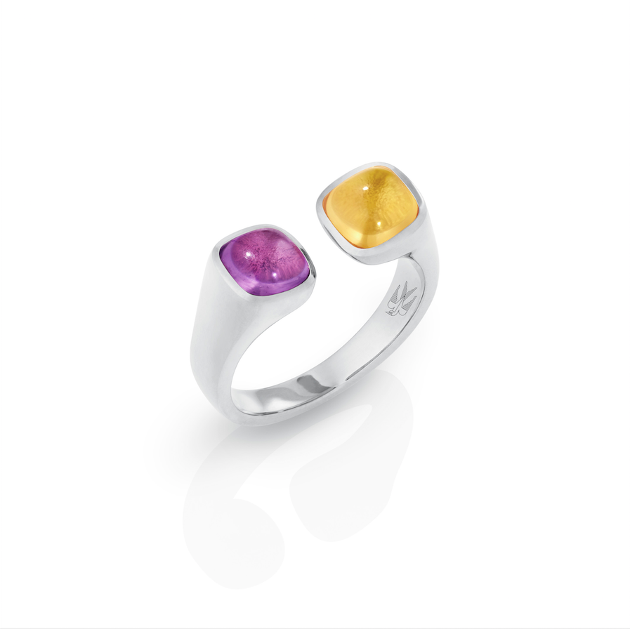 Isabelle Grace (Amethyst and Citrine) White Gold