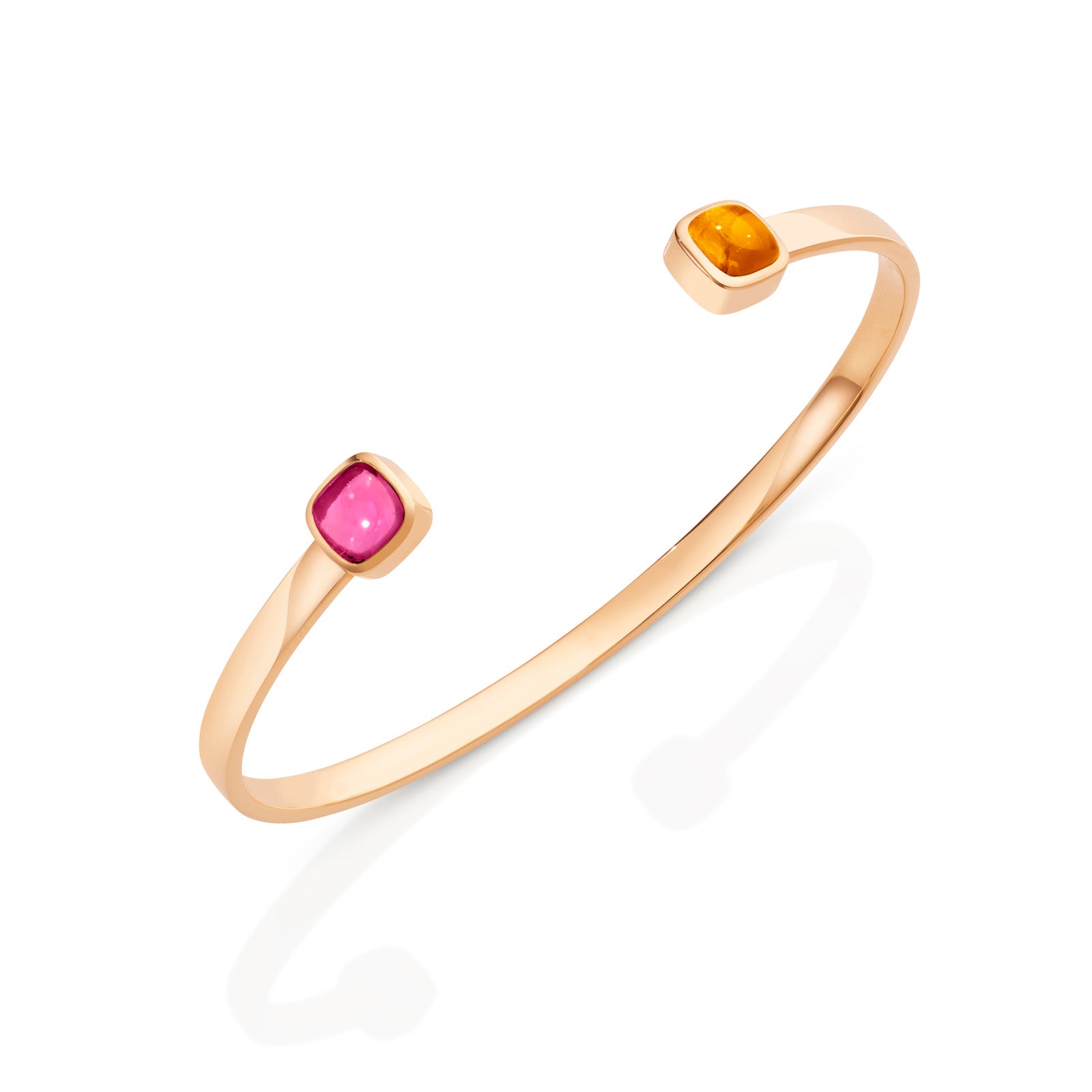 Theresa Harmony (Tourmaline pink and Mandarin Garnet) Yellow Gold