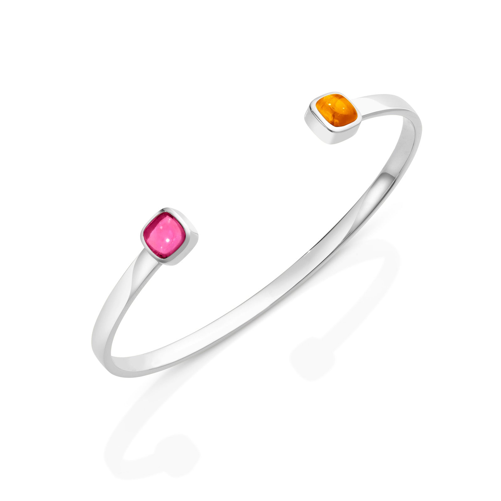 Theresa Harmony (Tourmaline pink and Mandarin Garnet) Yellow Gold