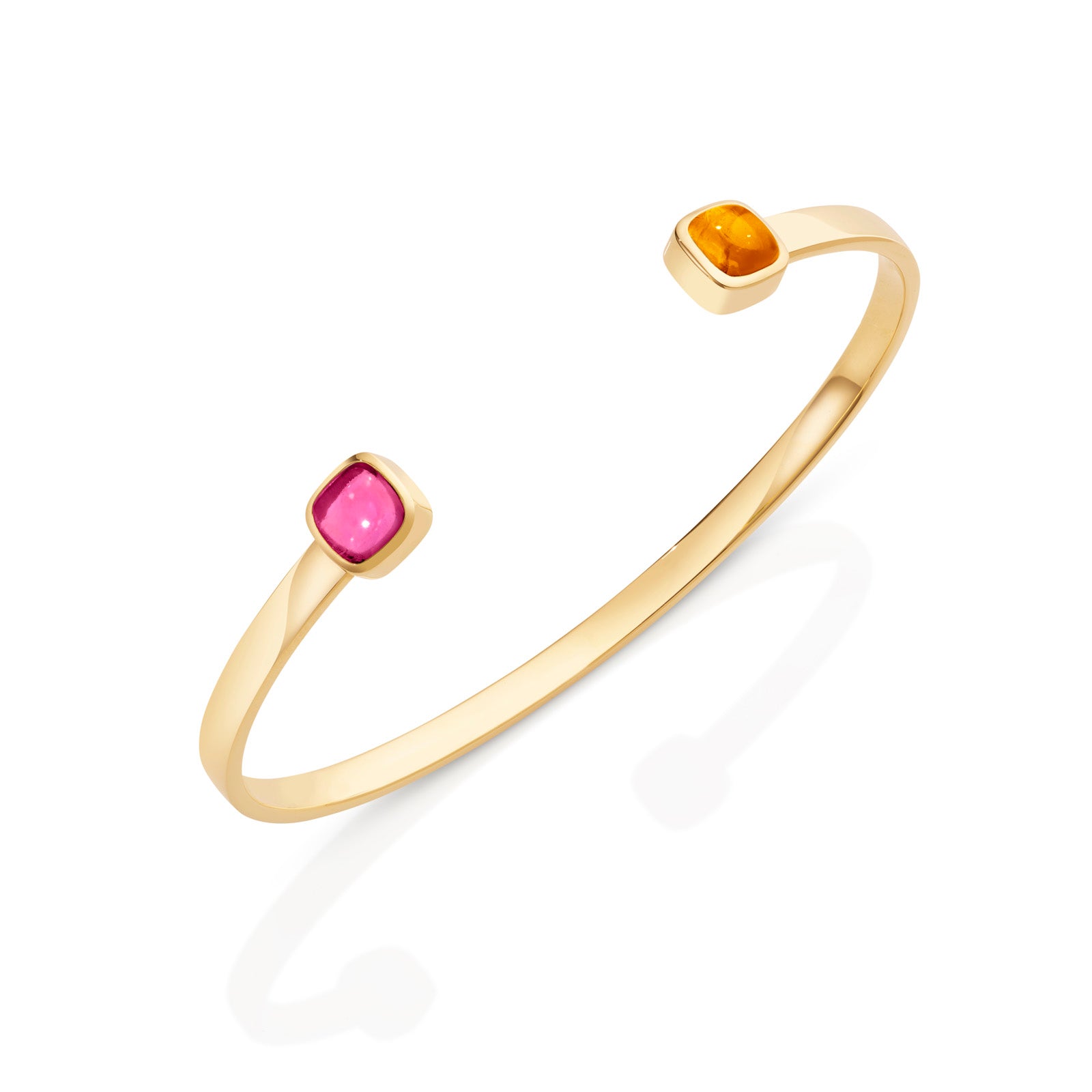 Theresa Harmony (Tourmaline pink and Mandarin Garnet) Yellow Gold